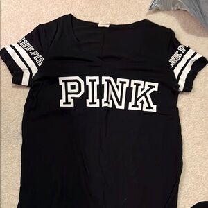 PINK Victoria's Secret Black V-Neck Women's Top